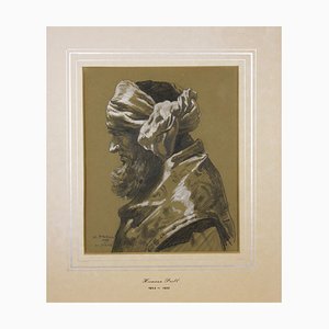 Hermann Prell, Retrato de medio cuerpo de un fariseo, 1885, Tiza