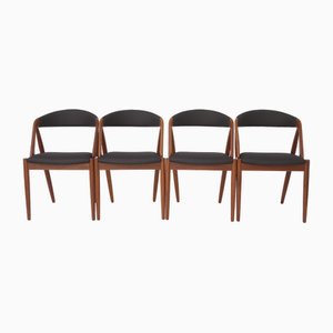 Vintage Teak Dining Chairs Model 31 by Kai Kristiansen for Schou Andersen, Denmark, 1960s, Set of 8