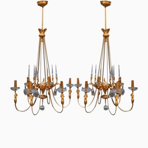 French Chandeliers from Maison Jansen, 1950, Set of 2