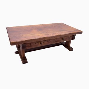French Rustic Coffee Table in Oak, 1960s