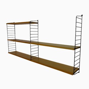 Swedish Ash and Metal Wall Unit by Kajsa & Nils Nisse Strinning for String, 1950s, Set of 8