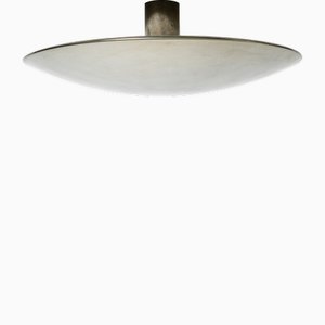 Large Sela 55 Nickel-Plated Brass Shell Ceiling Lamp from Florian Schulz, 1970s