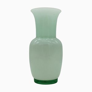 Italian Incamiciato Green Murano Glass Vase by Tommaso Buzzi for Venini, 1985