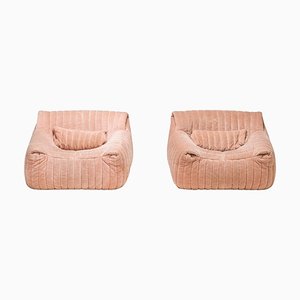 Pink Sandra Armchairs attributed to Annie Hiéronimus for Cinna, 1970s, Set of 2