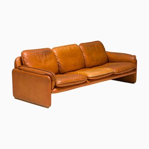 Cognac Leather Ds-61 Sofa from De Sede, 1970s
