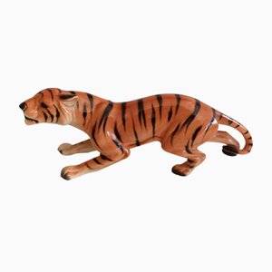Grande Figurine Tigre Vintage en Céramique, 1950s