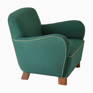 Elm & Fabric Model 1565 Lounge Chair from Fritz Hansen, 1940s