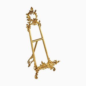 Vintage Rococo Style Table Easel in Gilded Bronze