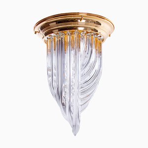 Triedri Curvati Murano Glass Flush Mount, Italy, 1980s