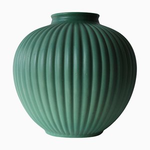 Vaso vintage in ceramica verde di Giovanni Gariboldi per Richard Ginori, Italia, anni '50