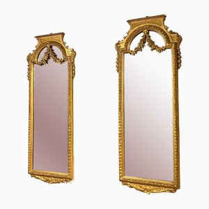 Goldene toskanische Neoklassizistische Spiegel, 2er Set