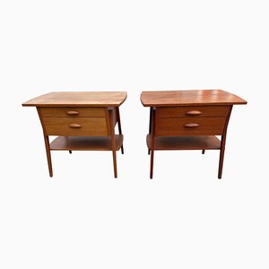 Moderne dänische Mid-Century Nachttische aus Teak, 1965, 2er Set