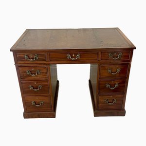 Antique Victorian Mahogany Free Standing Kneehole Desk, 1860s