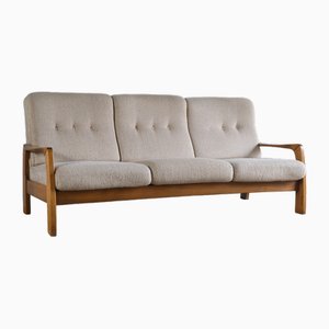 Mid-Century Sofa aus Holz und Stoff
