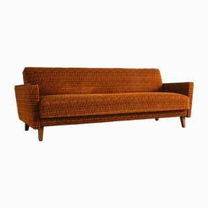 Mid-Century Sofa Bed in Wood and Fabric