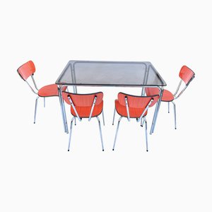Tavolo vintage con sedie, anni '60, set di 5
