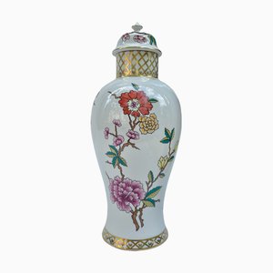 Vintage Vase with Cherry Blossom Motif, 1980s