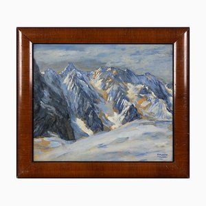 Adalbert Holzer, Wettersteinkam: Das Blau der Berge, 1923, Watercolor