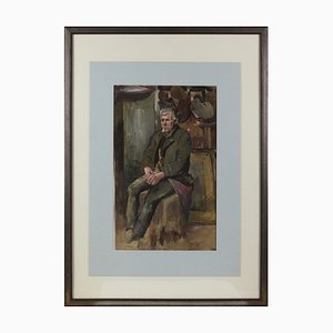 Otto von Faber Du Faur, Man Sitting in the Studio, Watercolor