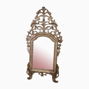 Large 18th Century Carved & Mecca Wood Wall Mirror