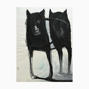 Zdzislaw Wiatr, Dogs 2, 2011, Dibujo a tinta