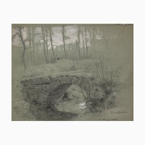 Franz Gräßel, Im Durlacher Wald, 1881, Crayon sur Papier