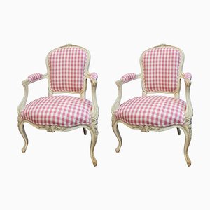French Louis XVI Style Chairs in Decapée Wood, Set of 2
