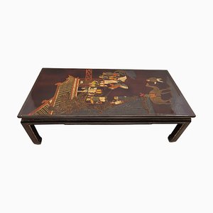 Vintage French Coffee Table with Chineseeries from Maison Jansen, 1960s