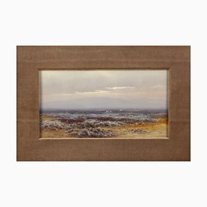 Charles Edward Brittan, High Moorland Landscape in the Mist, Acquarello