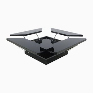 French Petales Table in Black Lacquer from Maison Jansen, 1970s