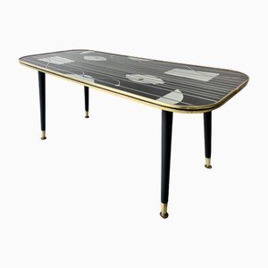 Vintage Glass Coffee Table with Dansette Legs