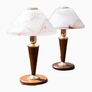 Lampade da tavolo a forma di fungo in vetro di Murano, anni '70, set di 2
