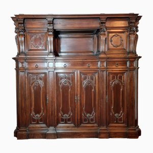 Renaissance Style Notary Cabinet in Walnut, 1800s