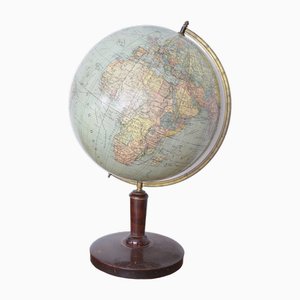 Globe terrestre par Peter J. Oestergaard, Allemagne, 1920s