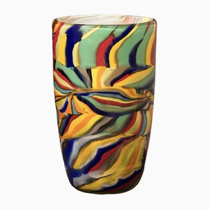 Vase Rond Multicolore Murano Murrine, Italie, 1980