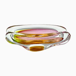 Posacenere Art Glass attribuito a Josef Rozinek per Novy Bor, anni '60