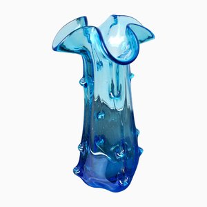 Blaue Seguso Vase aus Muranoglas von Seguso, Italien, 1970er