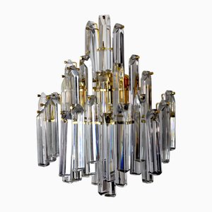 Wandlampe mit 3 Ebenen aus Muranoglas von Venini, Italien, 1970er