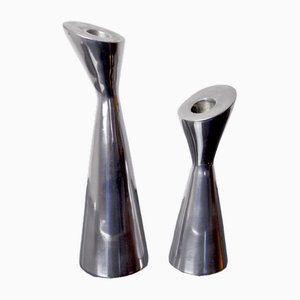 Swan Candlesticks attributed to Matthew Hilton, England, 1980s, Set of 2