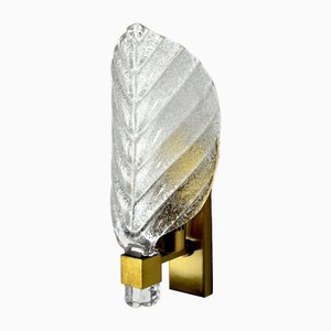 Friendly Leaf Wall Light in Glass of Murano, Italy, 1970s