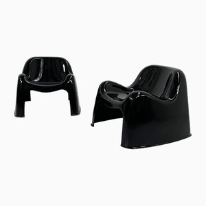 Schwarze Toga Stühle von Sergio Mazza für Artemide, 1960er, 2er Set