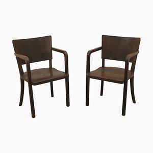 Set of Bentwood Writing Desk Armchairs, Czechoslovakia, 1950s