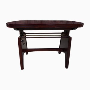 Vintage Mahogany Extendable Elevator Dining Table, 1960s