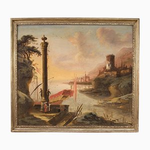 Italienischer Künstler, Landschaft, 1780, Öl auf Leinwand, Gerahmt