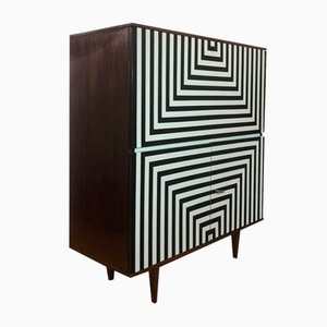 Multifunctional Credenza with Op Art Motif, Poland, 1970s