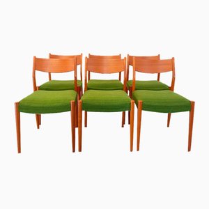 Vintage Scandinavian Chairs in Teak and Fabric by Cees Braakman, 1960s, Set of 6
