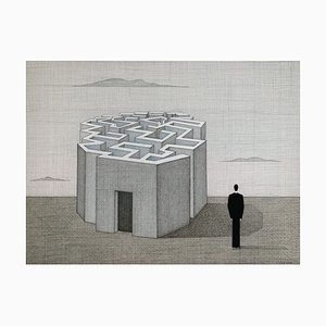 Joanna Wiszniewska Domanska, Rêve d'échapper au labyrinthe, 21e siècle, impression sur papier