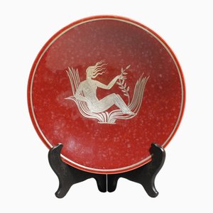 Argenta Dish in Red Colour by Wilhelm Kåge for Gustavsberg, 1930s