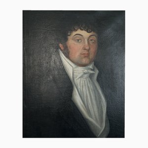 Französischer Künstler, Porträt, 1800er, Öl auf Leinwand