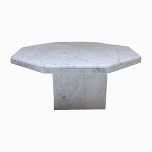 Tavolino da caffè ottagonale in marmo di Cararra, anni '70